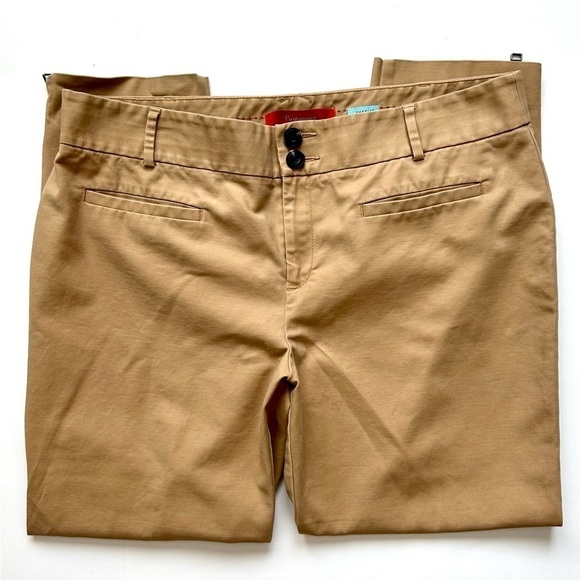 Anthropologie Cartonnier Ankle Zip Charlie Trouser Pants Tan Khaki Size 14 - Picture 8 of 12